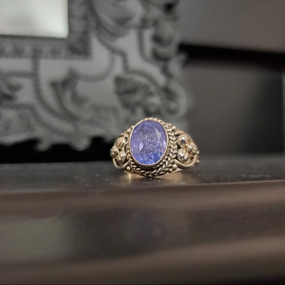 Artisan Rough Cut Tanzanite In SS Ring Sz 8 (NWOT) New Without Tags - Picture 12 of 16